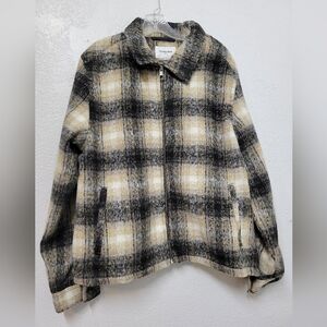 Goodfellow & Co Mens Tans And Black Plaid Jacket Large NWT